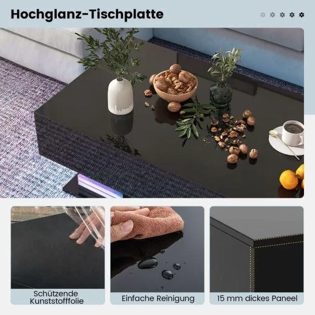 LED Couchtisch mit Schubladen