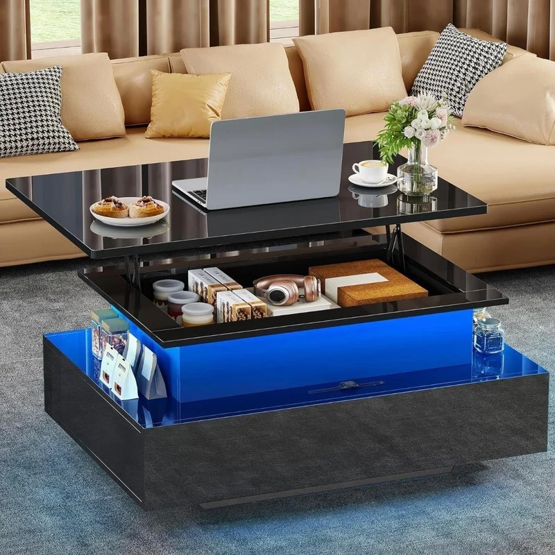 LED Couchtisch Schwarz