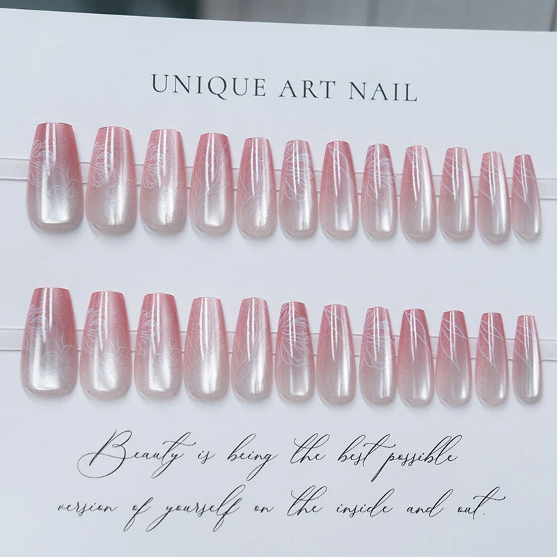 Blumenmuster Press-On Nagelset