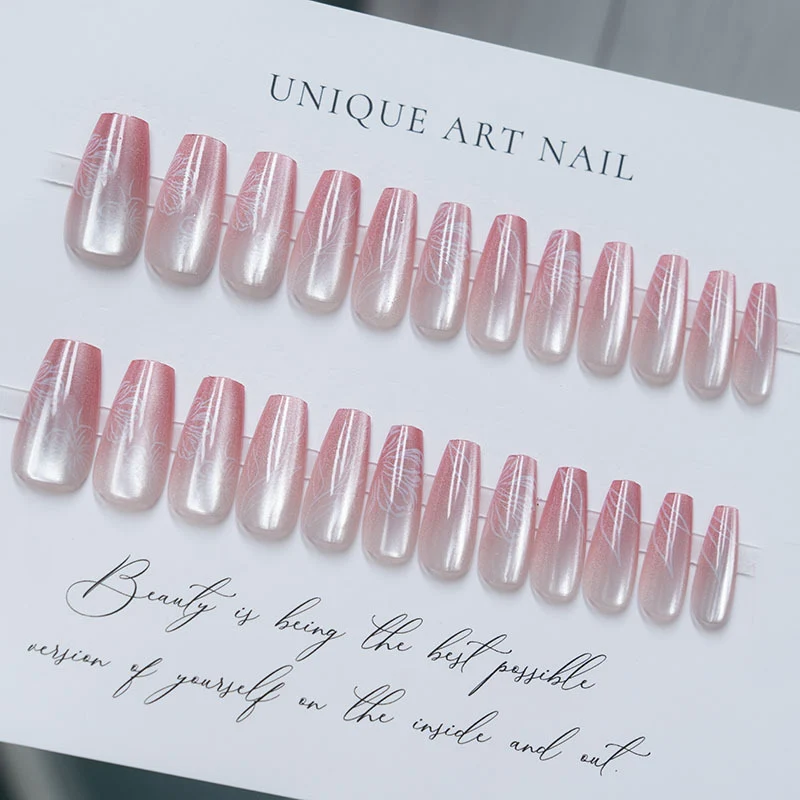 Blumenmuster Press-On Nagelset