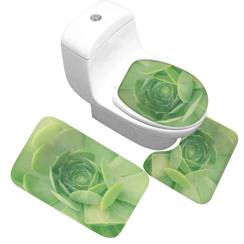 Blumenmuster Toilettenteppich Set