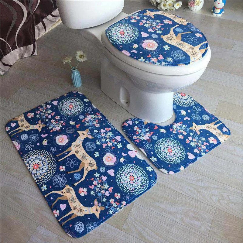Stylisches geometrisches Muster Badteppich-Set