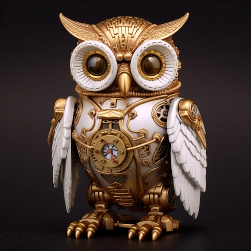Skanto | Steampunk Eule Harz Kunstwerk Dekoration Haus Innen- und Außengarten Türdekoration Halloween Deko-Accessoire