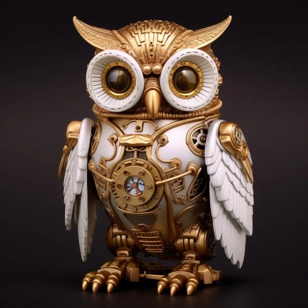 Skanto | Steampunk Eule Harz Kunstwerk Dekoration Haus Innen- und Außengarten Türdekoration Halloween Deko-Accessoire