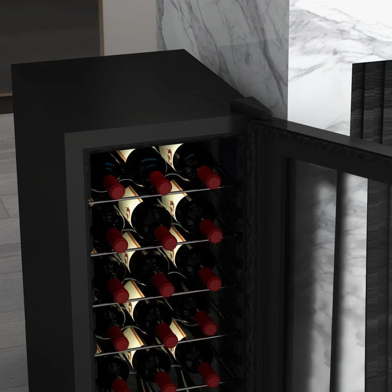50L Wine Cooler, 18 Bottles, 5-18° Freestanding Wine Fridge with Temperature Control, Black