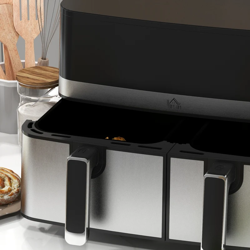Fry Dual Zone Air Fryer with Smart Finish for Oil Free & Low Fat Healthy Cooking, 2700W