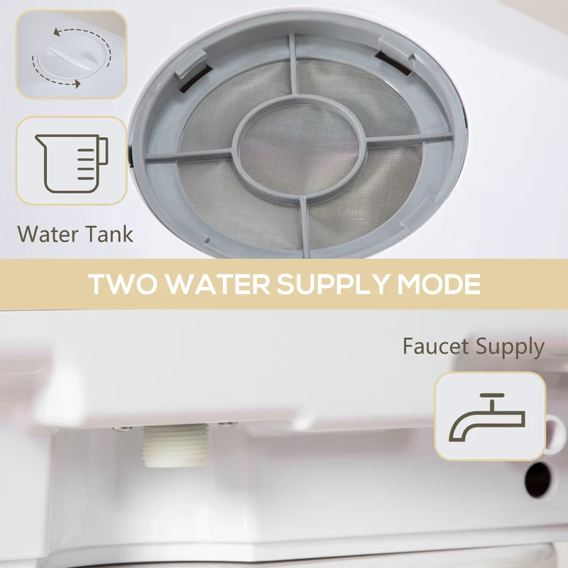 Table Top Dishwasher, Mini Countertop Dishwasher with Built-in 6L Water Tank, 6 Programs, White