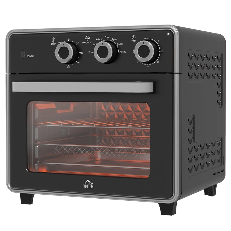 Mini Oven, 20L Air Fryer Oven with Timer, Countertop Oven w/ Double Layered Glass Door, 1400W