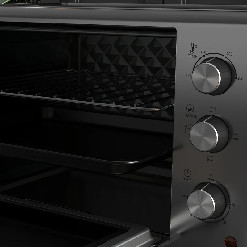 30 L Mini Oven, Countertop Electric Oven with Baking Tray and Wire Rack, 1600W, Silver