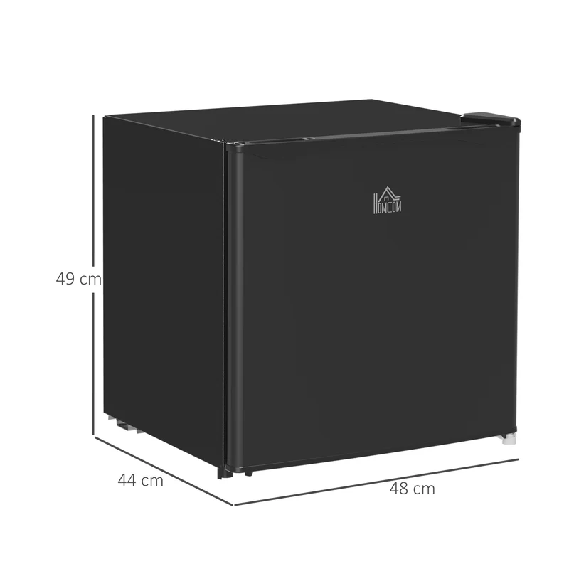 46 Litre Table Top Mini Fridge with Ice Box, Reversible Door, Adjustable Temperature, Black