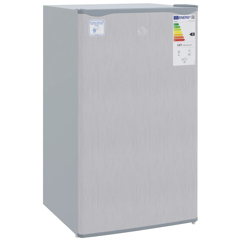 91L Freestanding Small Fridge Freezer with Chiller Box, Adjustable Thermostat, Grey