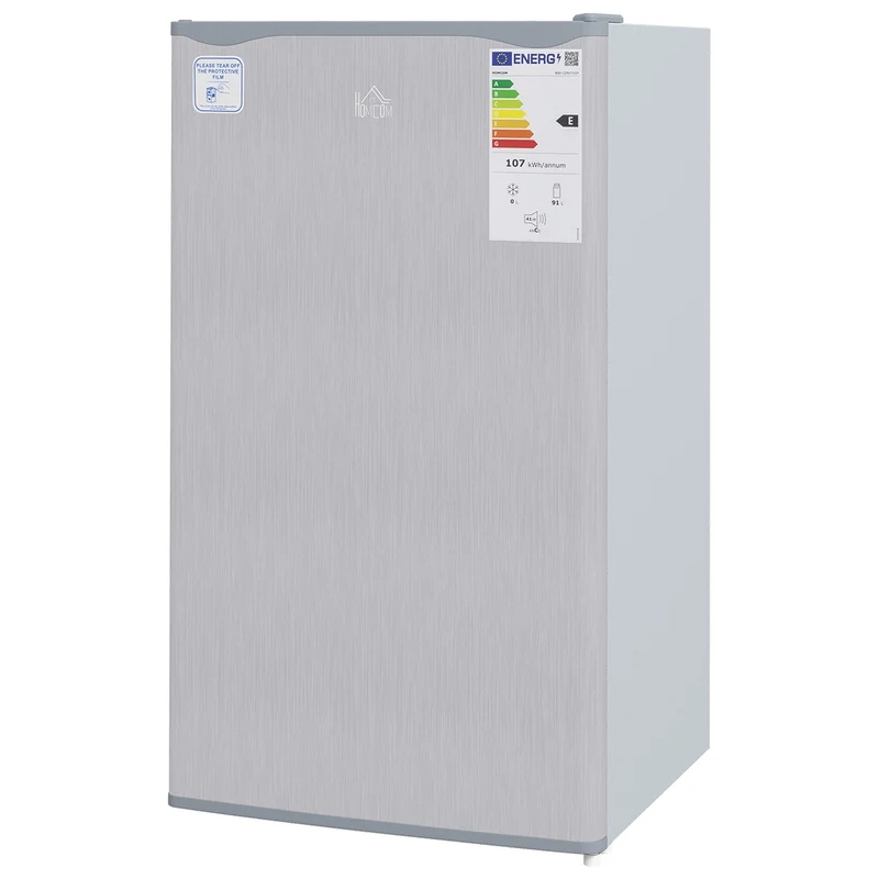 91L Freestanding Small Fridge Freezer with Chiller Box, Adjustable Thermostat, Grey