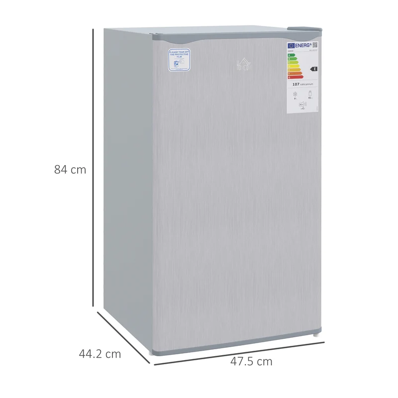 91L Freestanding Small Fridge Freezer with Chiller Box, Adjustable Thermostat, Grey