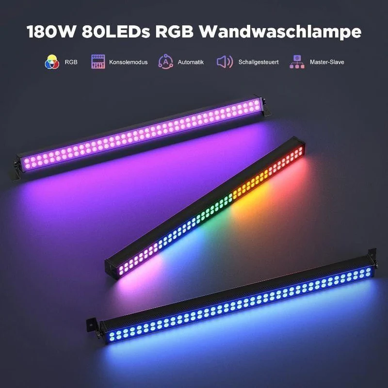 2er Set LED 180W RGB DMX Bühnenbeleuchtung 80 LEDs
