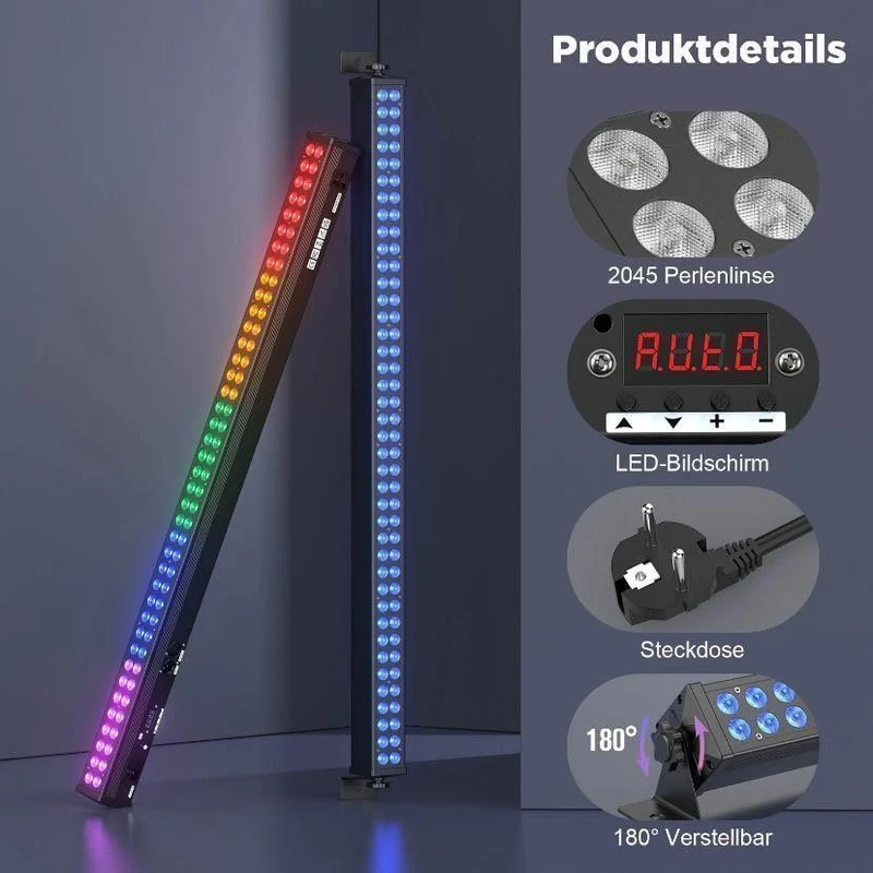 2er Set LED 180W RGB DMX Bühnenbeleuchtung 80 LEDs