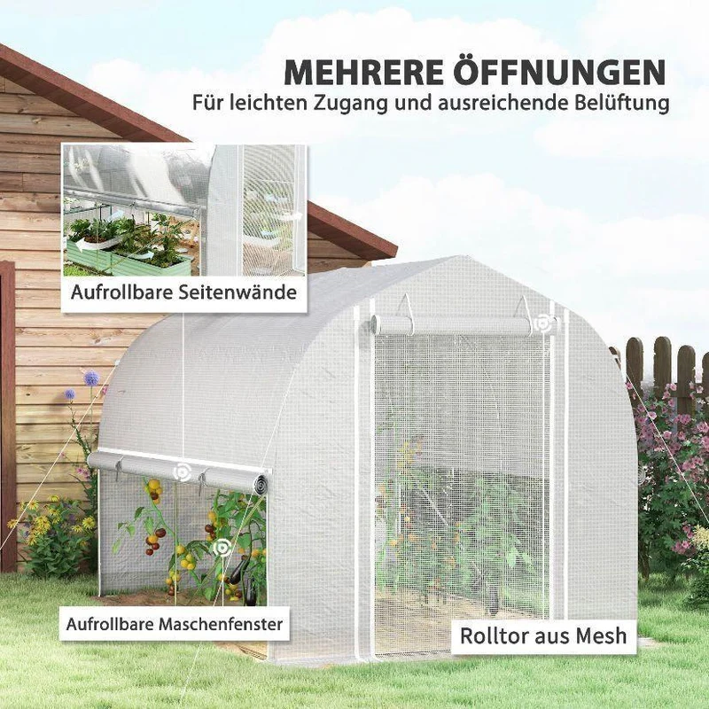 Foliengewächshaus 3×2×2 m Garten Gewächshaus