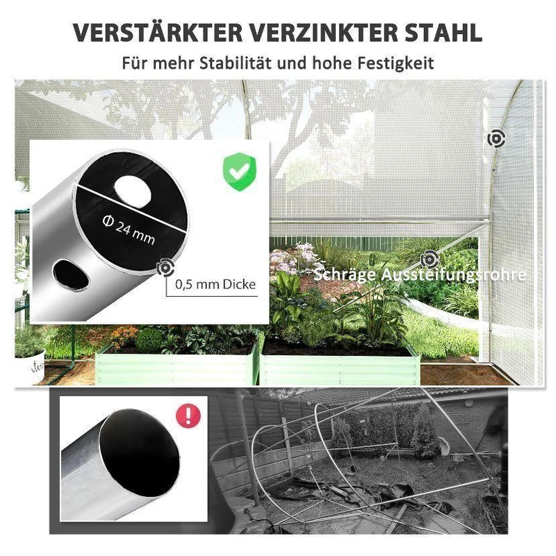 Foliengewächshaus 3×2×2 m Garten Gewächshaus
