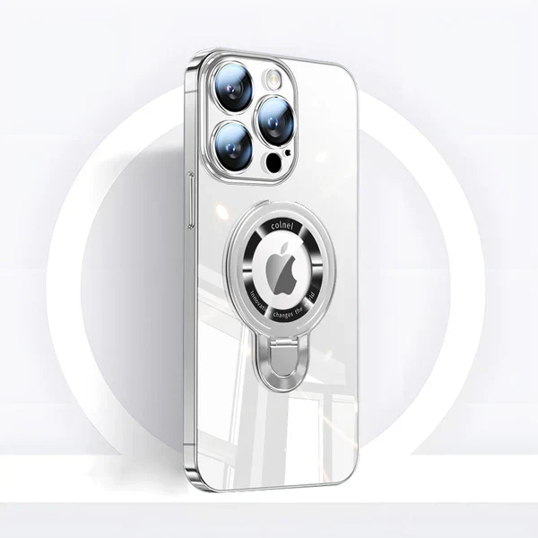 Skanto | iPhone MagSafe Serie | Transparente galvanisierte drehbare Desktop-Handyhülle
