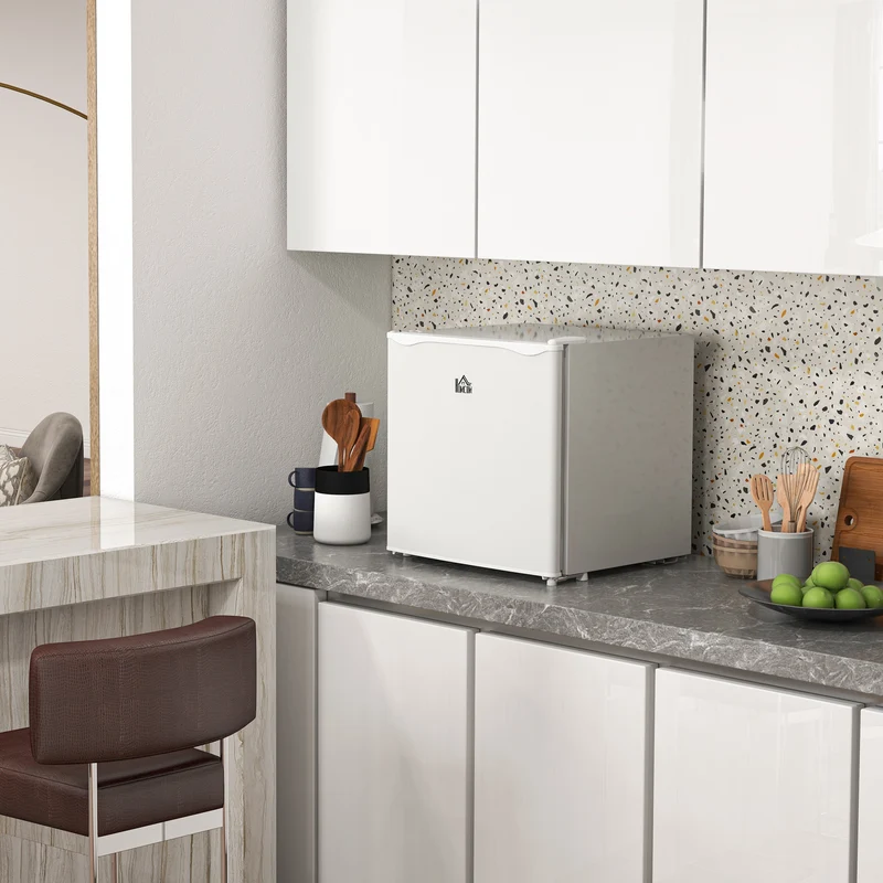 35L Tabletop Mini Freezer with Reversible Door, Adjustable Temperature & Wire Shelf, White