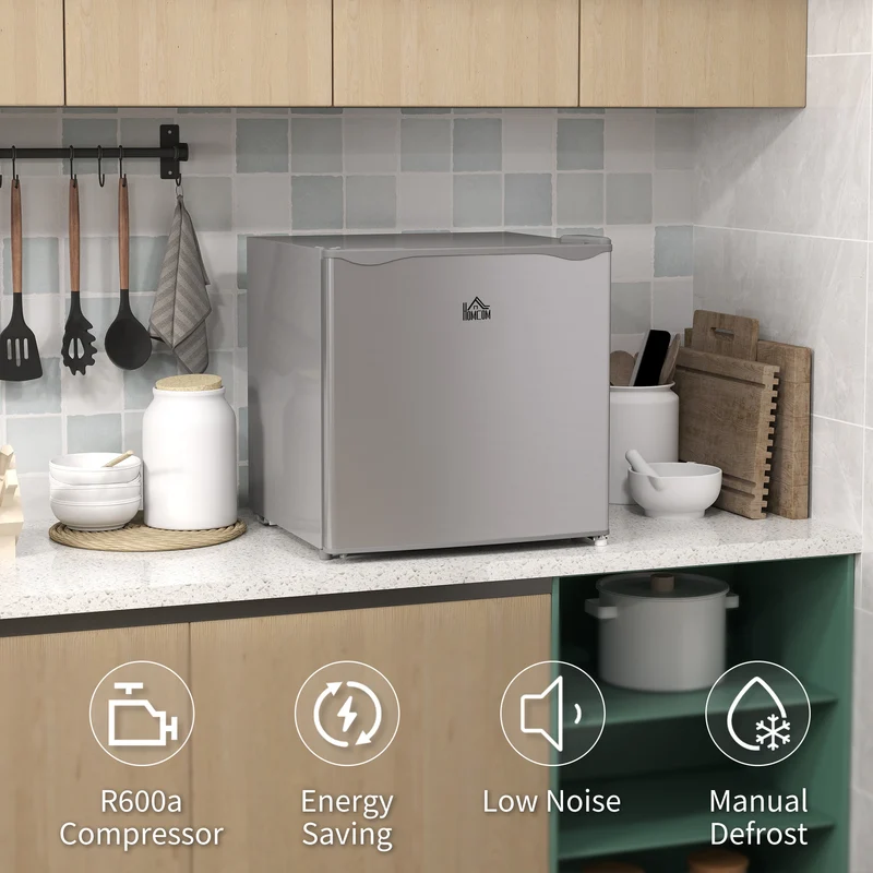 35L Tabletop Mini Freezer with Reversible Door, Adjustable Temperature & Wire Shelf, Grey