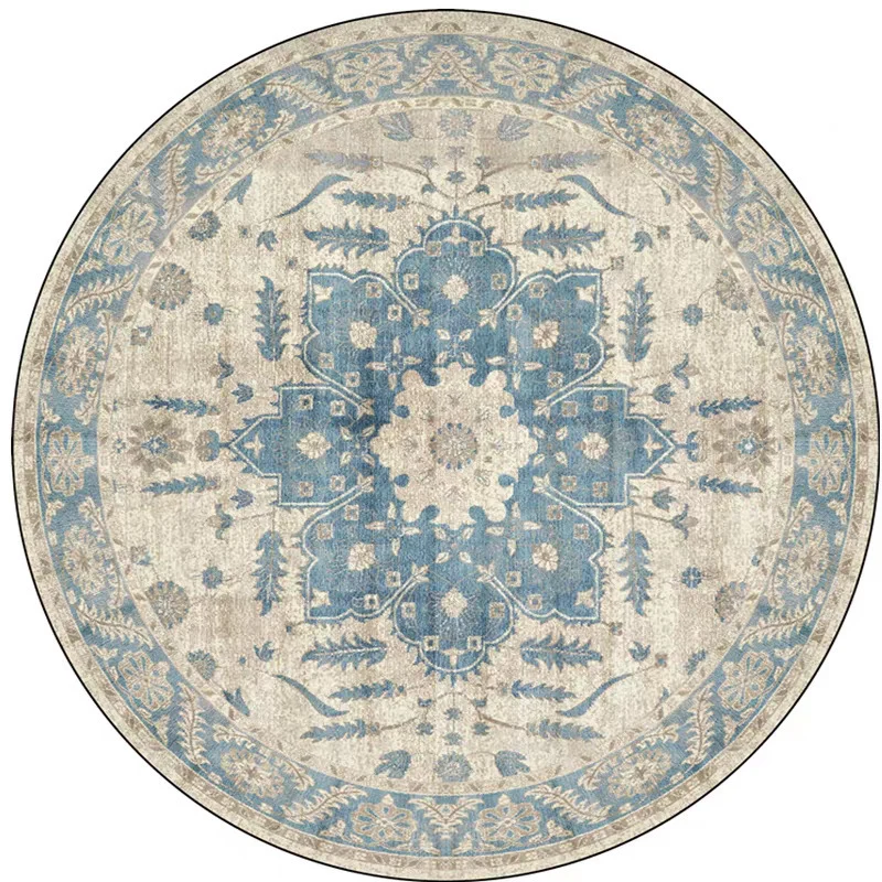 Runder Vintage Floral Teppich