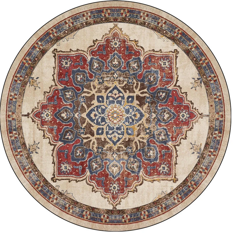 Runder Vintage Floral Teppich