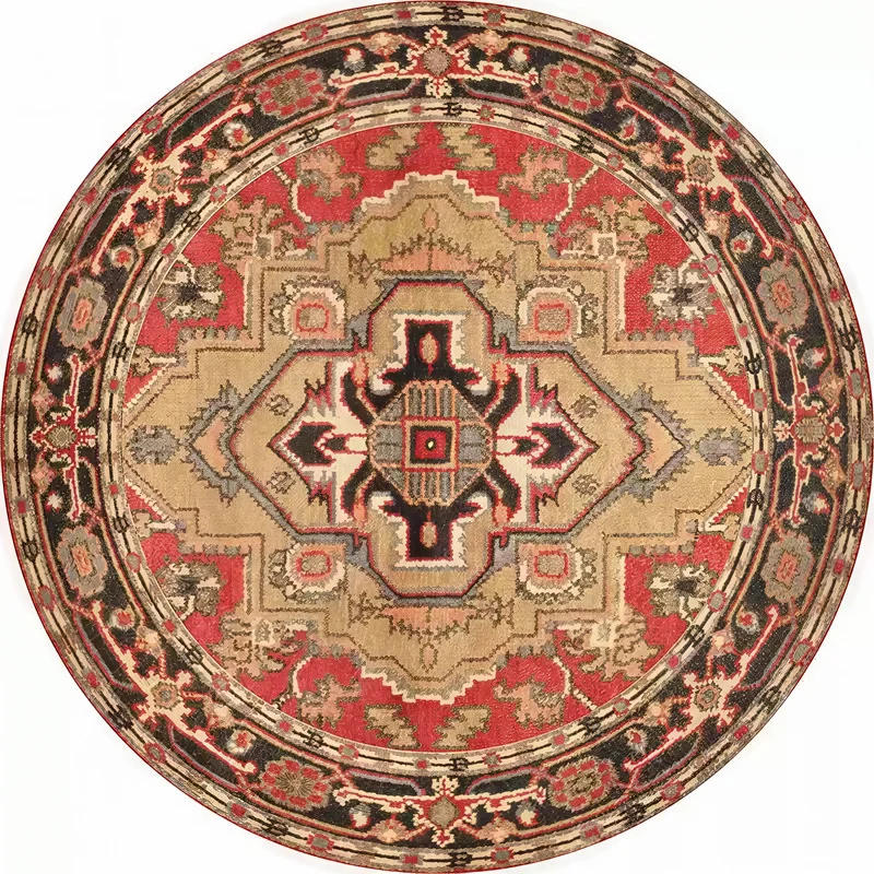 Runder Vintage Floral Teppich