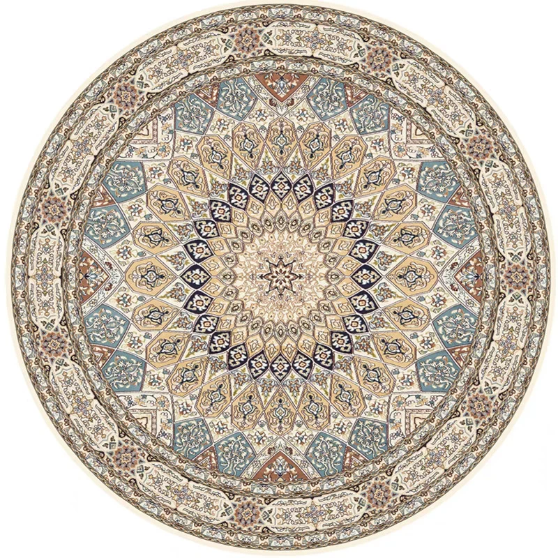 Runder Vintage Floral Teppich