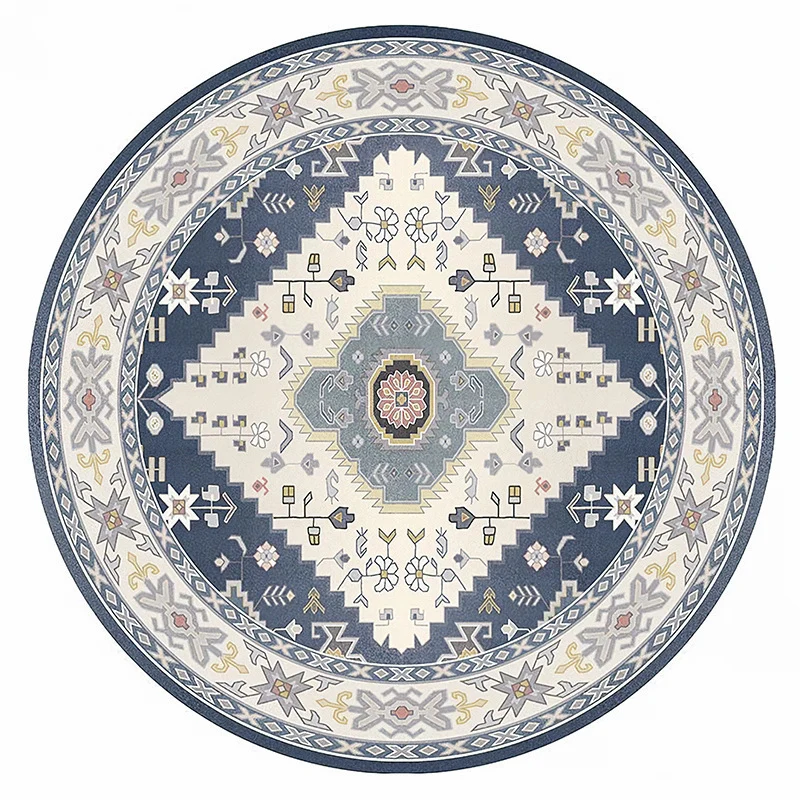 Runder Vintage Floral Teppich