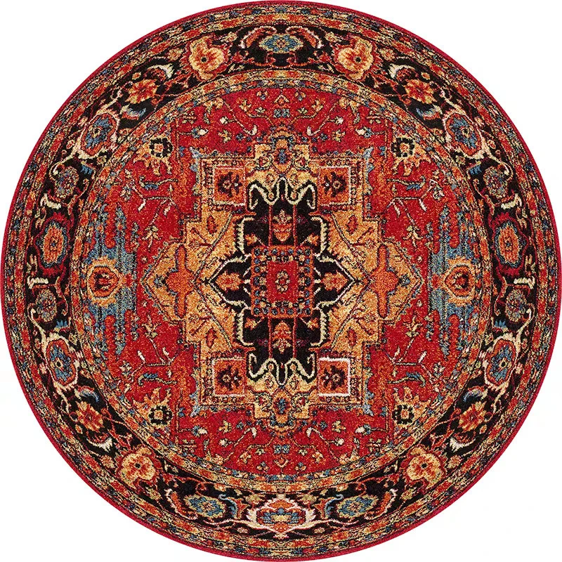 Runder Vintage Floral Teppich