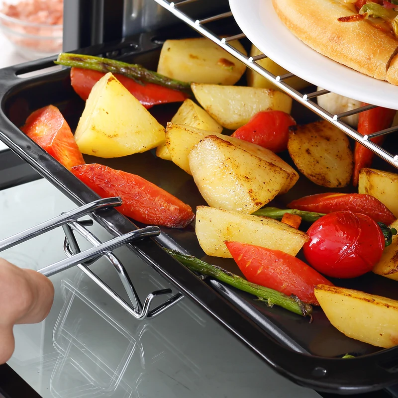 Mini Oven, 16L Countertop Electric Grill with Baking Tray and Wire Rack, 1400W, Black