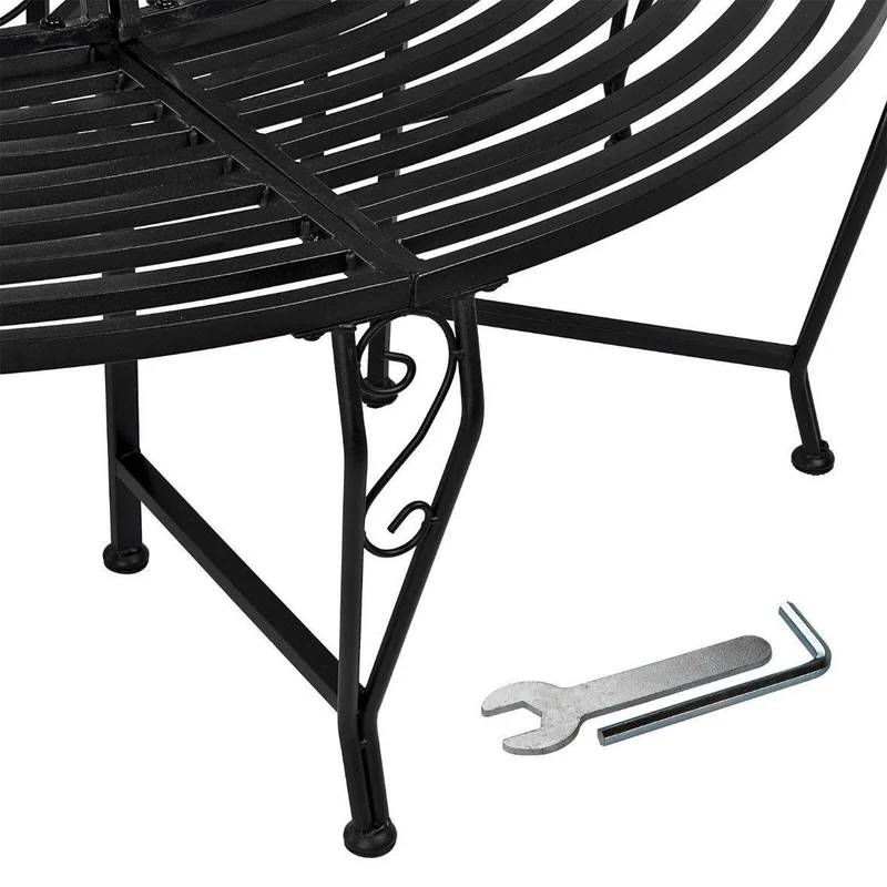 Runde Metall Gartenbank 163cm Baum Sitzbank