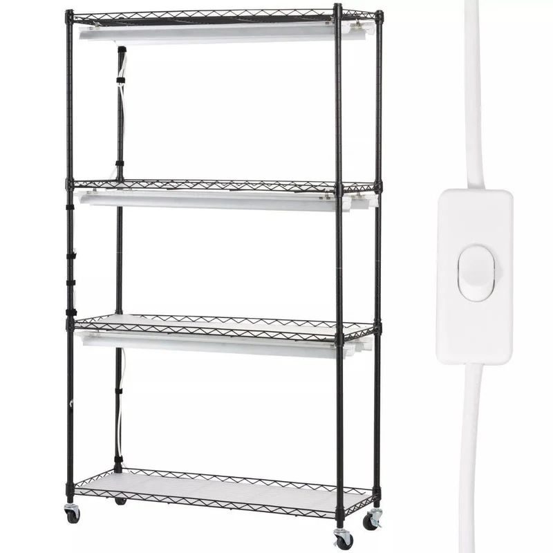 Pflanzenregal mit LED Pflanzenlampe 4 Ebenen