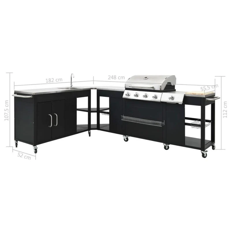 Gasgrill Outdoor Grillecke Küche 4+1 Brenner Grillen