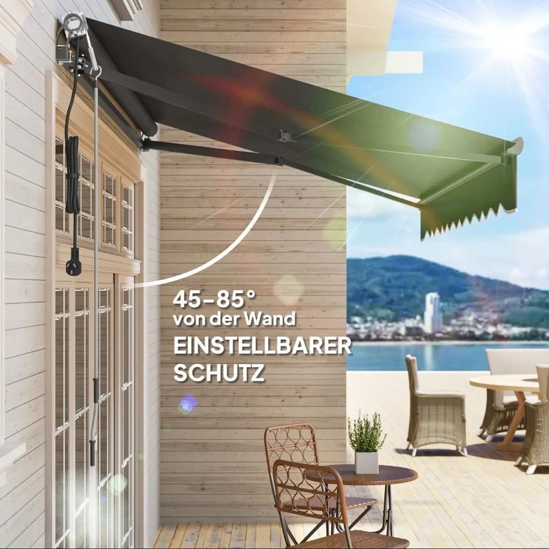 Elektrische Terrassenmarkise 296×250cm Klemmmarkise