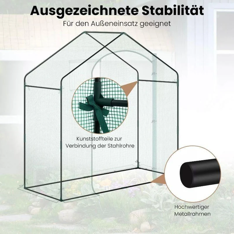 Foliengewächshaus 200×80×200cm Garten Gewächshaus