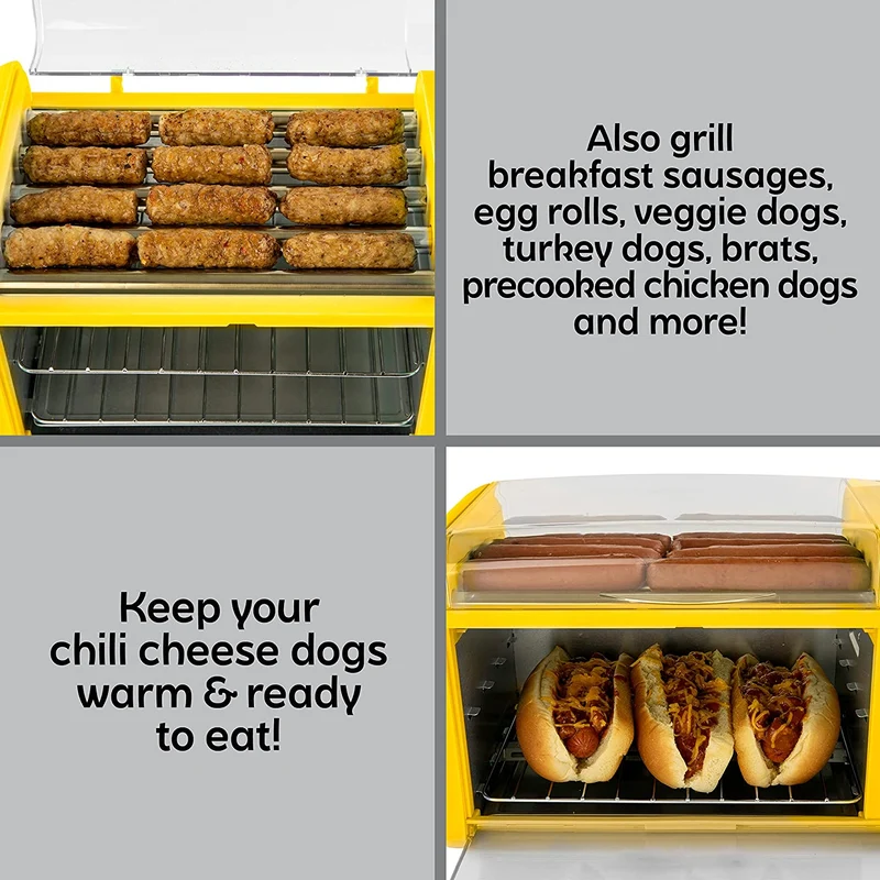 This extra large hot dog griller oven will toast your buns in no time