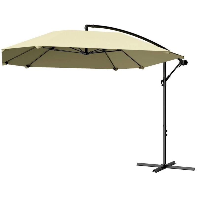 Ampelschirm Sonnenschirm 3m Kurbel 360° Beige