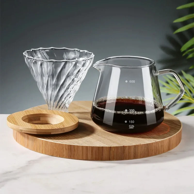 Pour Over Kaffeezubereiter Set Glas Karaffe Kaffee mit Glas Kaffeefilter | Karnz