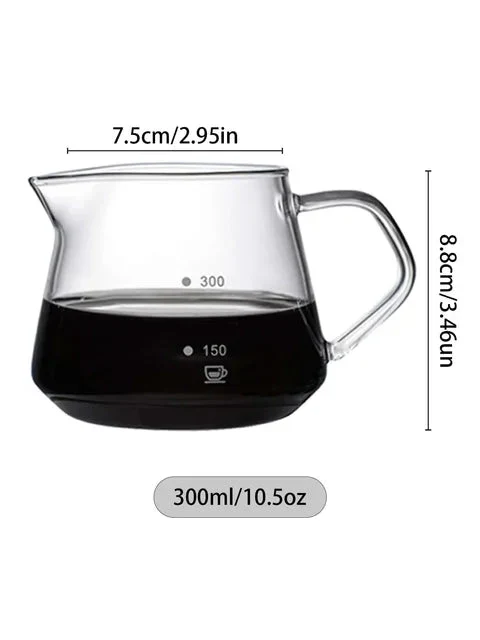 Pour Over Kaffeezubereiter Set Glas Karaffe Kaffee mit Glas Kaffeefilter | Karnz