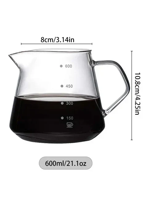 Pour Over Kaffeezubereiter Set Glas Karaffe Kaffee mit Glas Kaffeefilter | Karnz