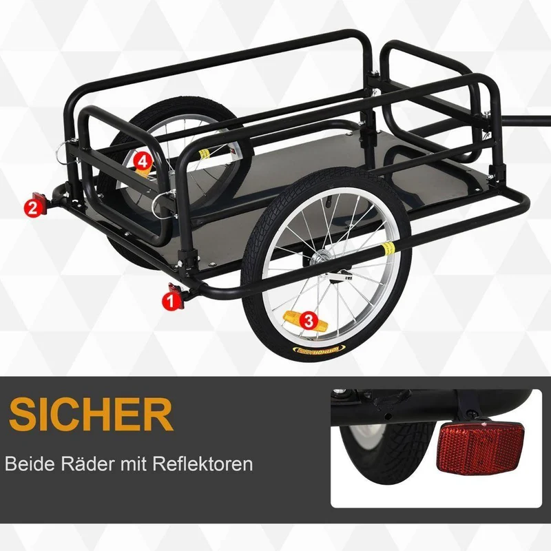 Fahrrad Lastenanhänger 40kg Transportanhänger