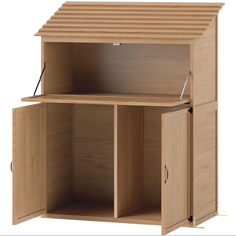 Gartenschrank Holz Outdoor Schrank mit Klapptisch Gartenbar