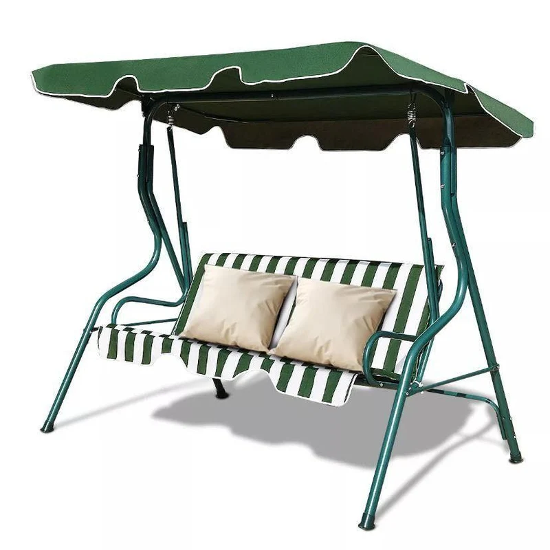 Hollywoodschaukel 3 Sitzer Grün Garten Schaukel mit Dach