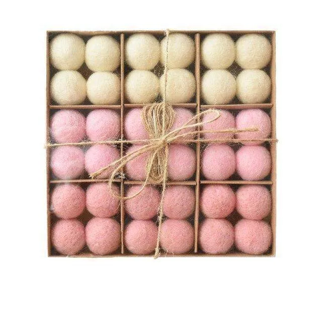 36pcs Woll Weihnachtsbaumkugeln Karnz