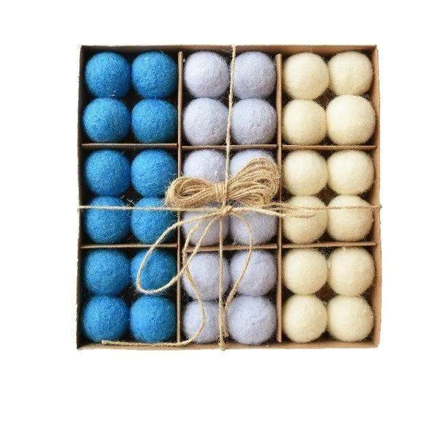 36pcs Woll Weihnachtsbaumkugeln Karnz