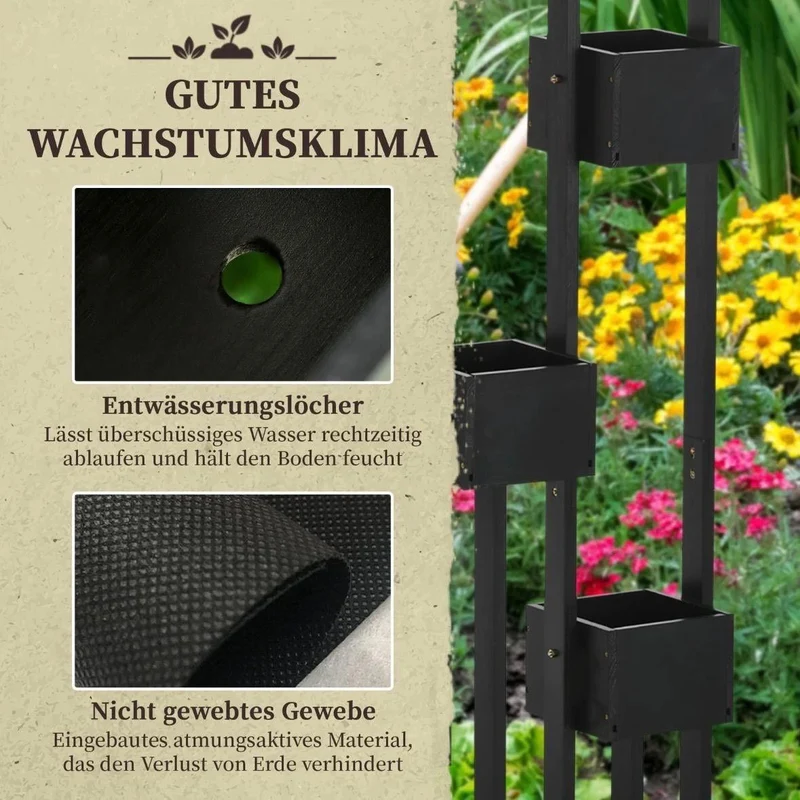 Hochbeet Pflanzkasten mit Rankhilfe Tannenholz