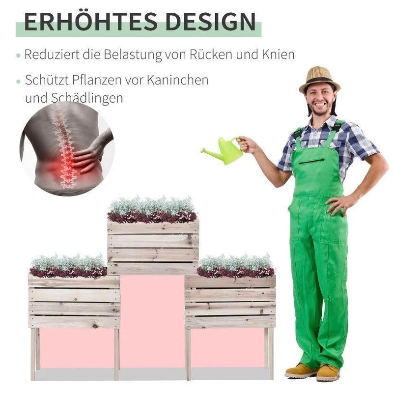Hochbeet Set Holz Pflanzkasten Balkon Garten