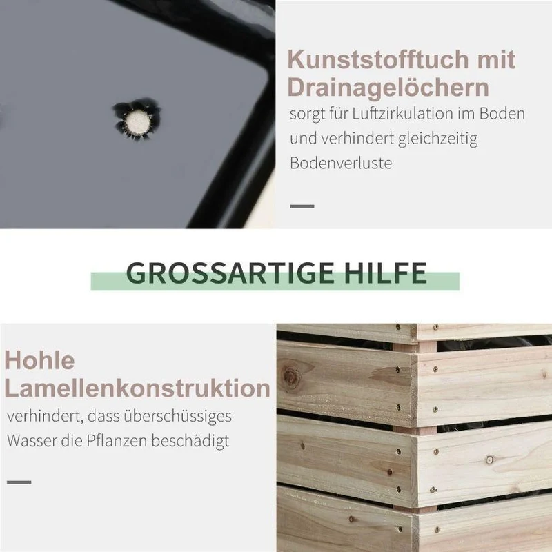 Hochbeet Set Holz Pflanzkasten Balkon Garten