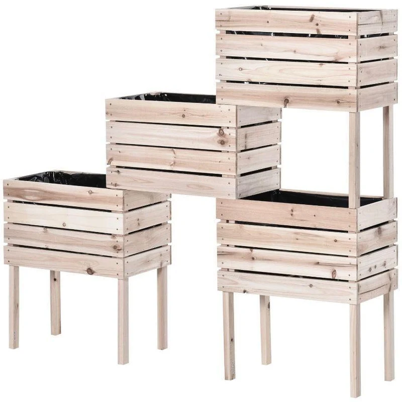 Hochbeet Set Holz Pflanzkasten Balkon Garten